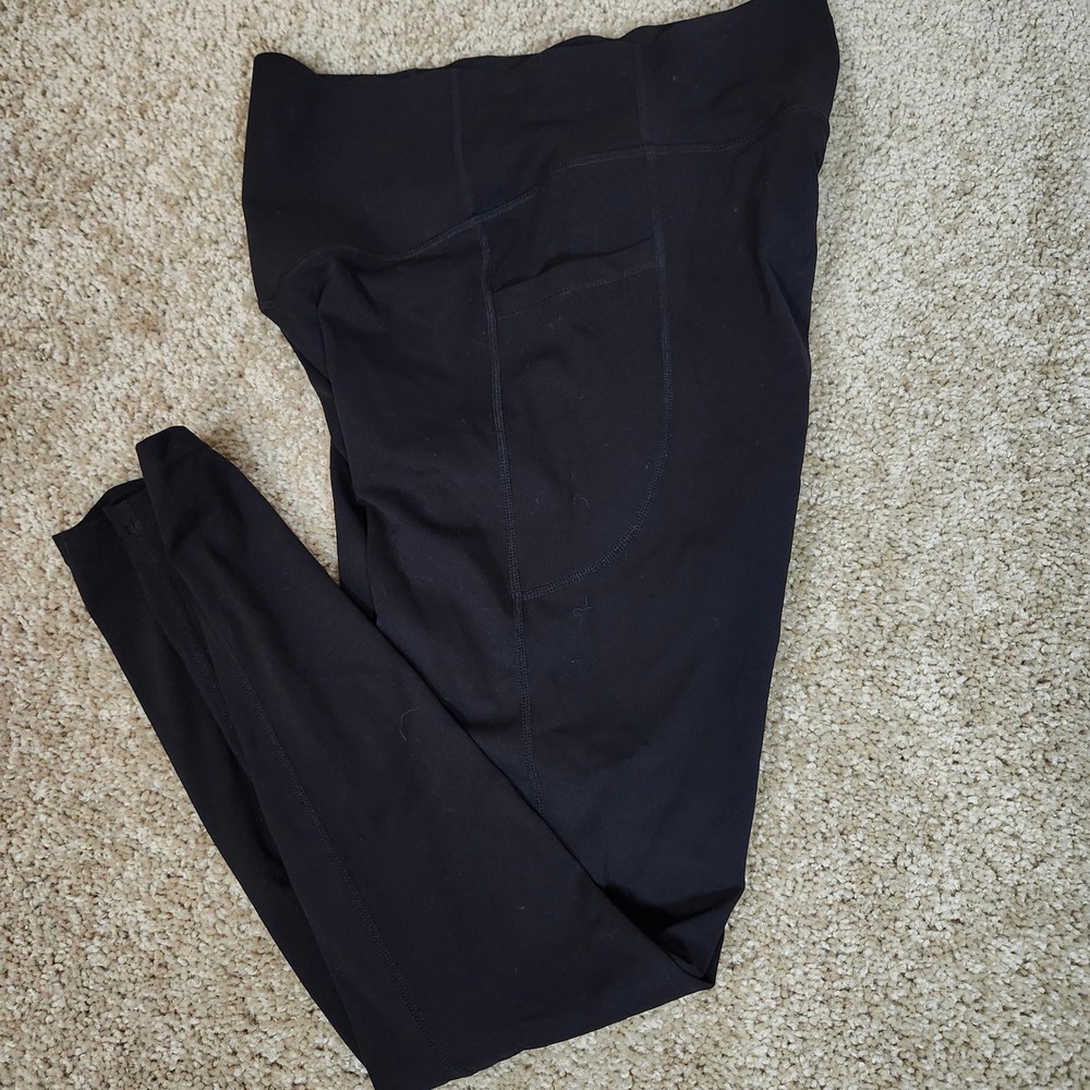 Halara Leggings Black Scrunch Butt Bands Crossover Waist Athletic Pockets Size M - Picture 7 of 7